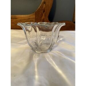 VINTAGE Fostoria Baroque clear glass mayonnaise bowl / sauce dish & underplate